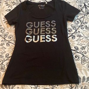 black guess blouse size xs color black almost new